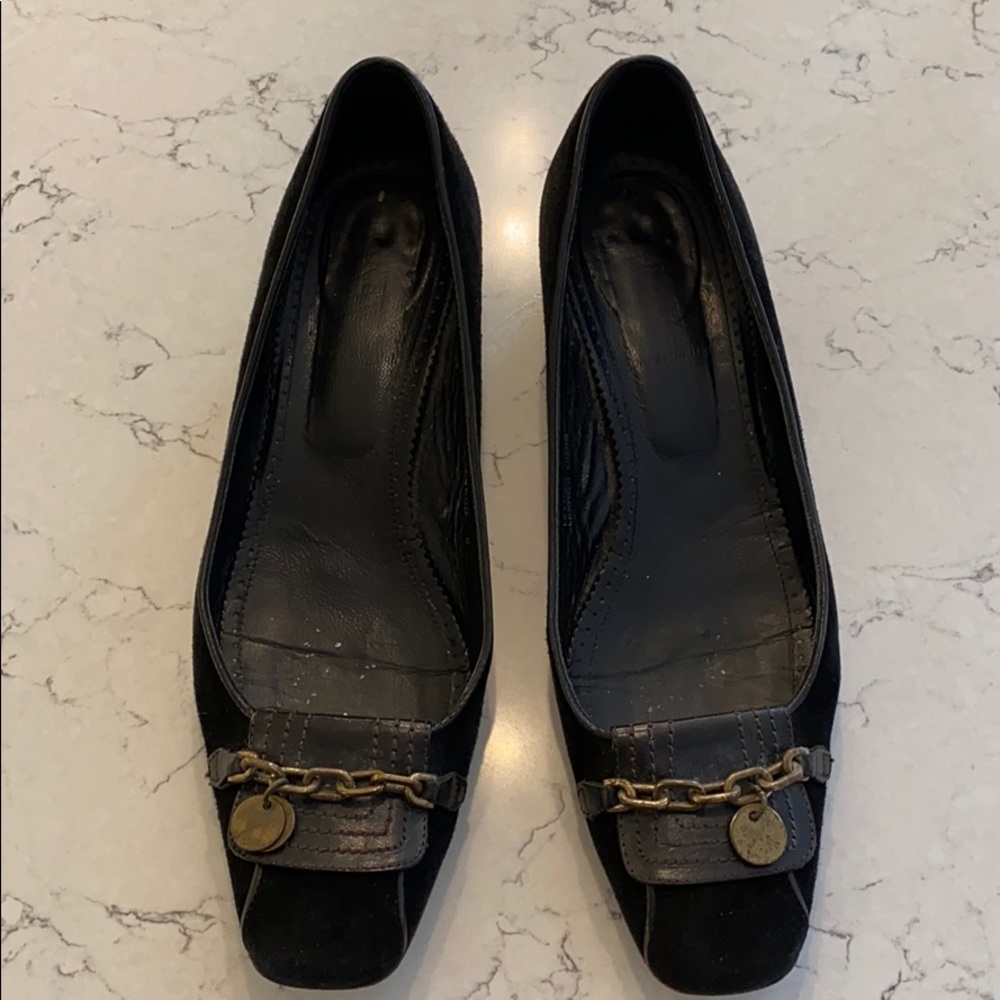 J.Crew Black Suede Leather Low Heels Size 8